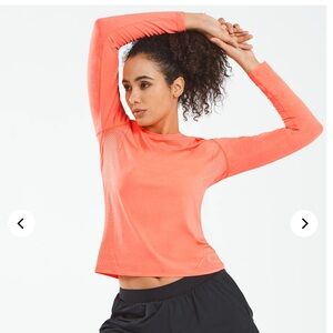 ALLZERO Women's Rash Guard Sun T Shirts Long Sleeve coral Workout Yoga NWT small